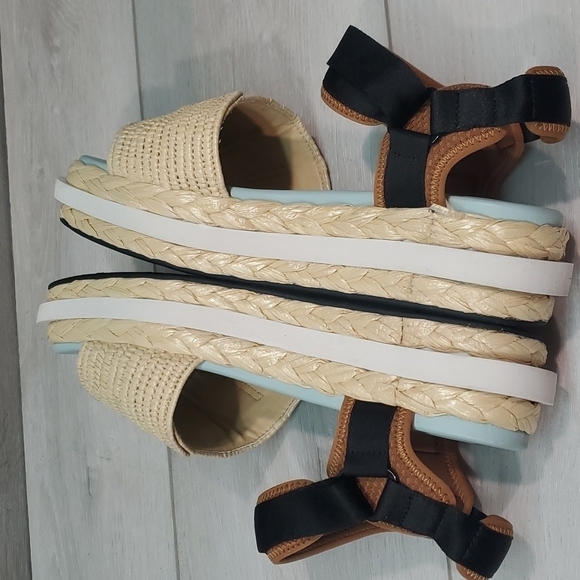 NWOB Kate Spade acapulco raffia flatform sandals sz 40/9.5B - Picture 8 of 14